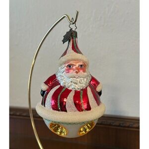 RADKO‎ 20th ANNIVERSARY ROLY POLY SANTA ORNAMENT 011675 WITH BOX